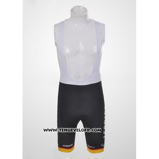 2011 Maillot Ciclismo Trek Leqpard Champion Allemagne Noir et Jaune Manches Courtes et Cuissard